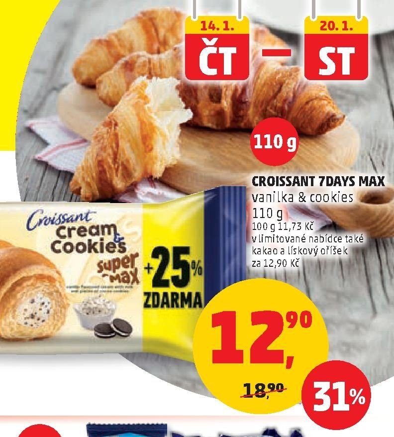 Croissant 7Days Max vanilka & cookies