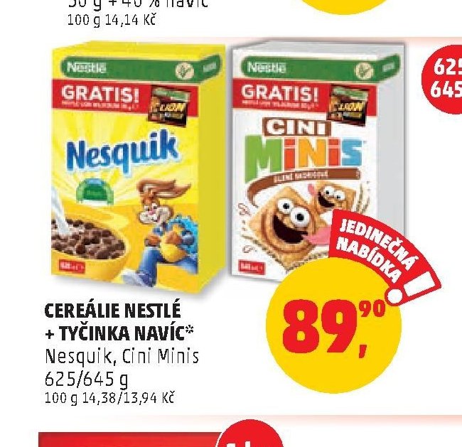 Cereálie Nestlé + tyčinka navíc