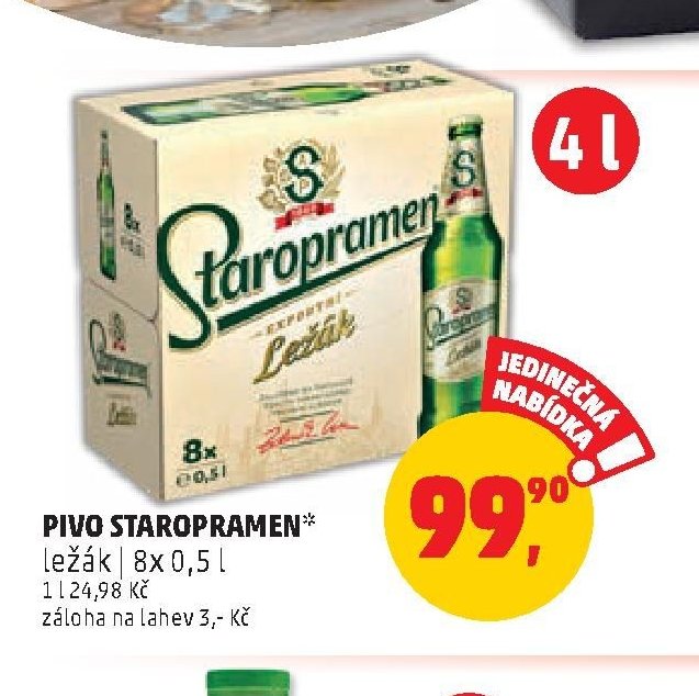 PIVO STAROPRAMEN ležák 8x 0,5 l