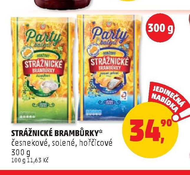 STRÁŽNICKÉ BRAMBŮRKY česnekové, solené, hořčicové 300 g