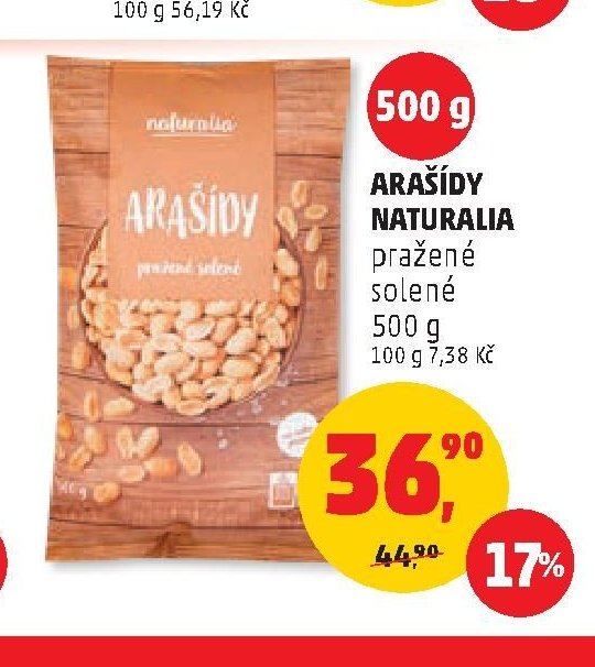 ARAŠÍDY NATURALIA pražené solené 500 g