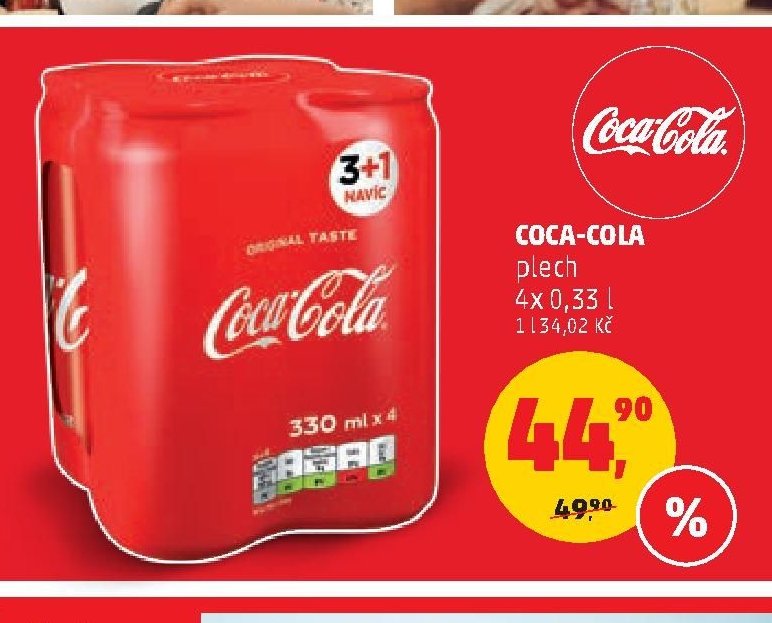 Coca-Cola plech 4x 0,33 l