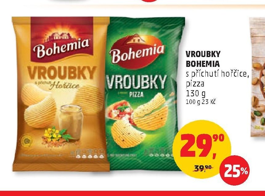 VROUBKY BOHEMIA s příchutí hořčice, pizza