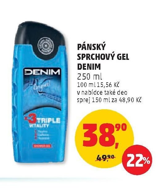 PÁNSKÝ SPRCHOVÝ GEL DENIM 250 ml