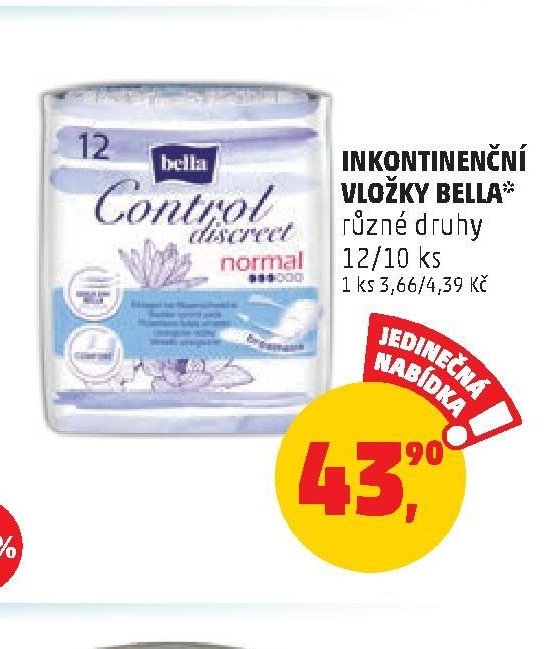 INKONTINENČNÍ VLOŽKY BELLA různé druhy 12/10 ks