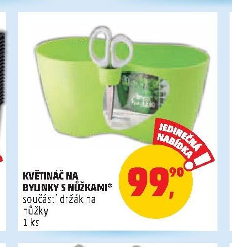 Květináč na bylinky s nůžkami