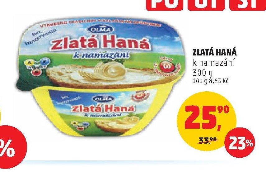 Zlatá Haná k namazání