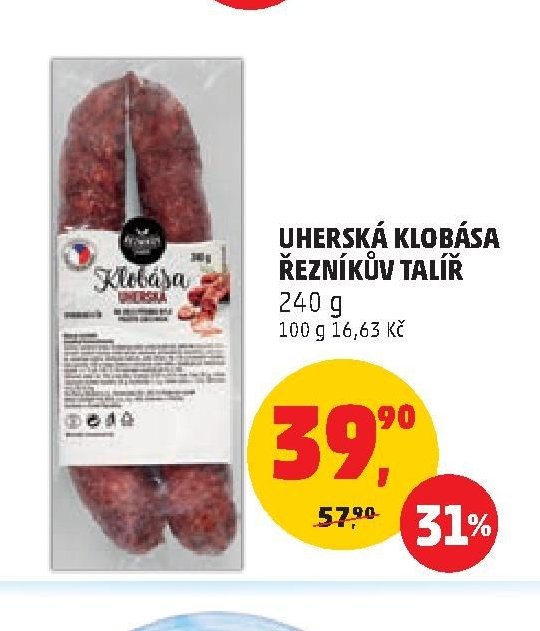 Uherská klobása Řezníkův talíř