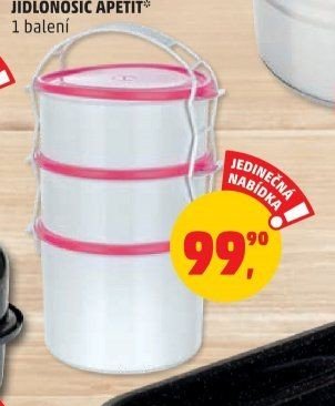 3dílný plastový jídlonosič Apetit