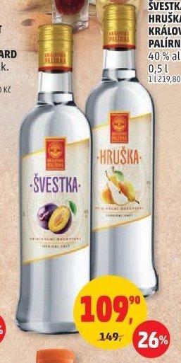 ŠVESTKA, HRUŠKA KRÁLOVSKÁ PALÍRNA