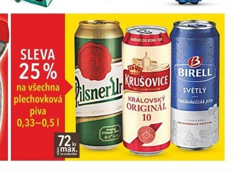 Pilsner Urquell, Krušovice, Birell