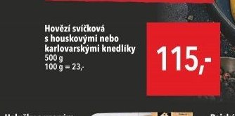 Hovězí svíčková s houskovými nebo karlovarskými knedlíky