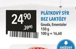 PLÁTKOVÝ SÝR BEZ LAKTÓZY