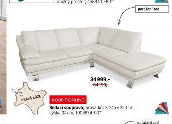 Sedací souprava, pravá kůže - ASKO akcniletaky.com