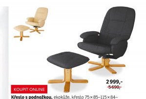 Křeslo s podnožkou (béžové) - ASKO akcniletaky.com