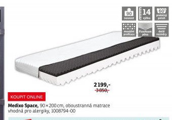 Medixo Space, 90x200 cm, oboustranná matrace - ASKO akcniletaky.com