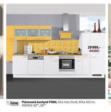 Plánovaná kuchyně PN80, bílá mat / žlutá - ASKO akcniletaky.com