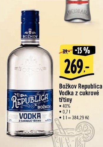 Božkov Republica Vodka z cukrové třtiny