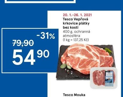 Tesco Vepřová krkovice plátky bez kosti