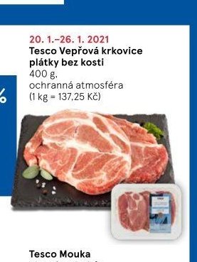 Tesco Vepřová krkovice plátky bez kosti