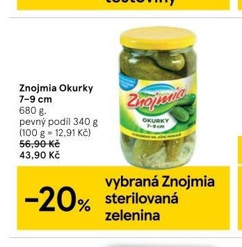Znojmia Okurky 7–9 cm 680 g