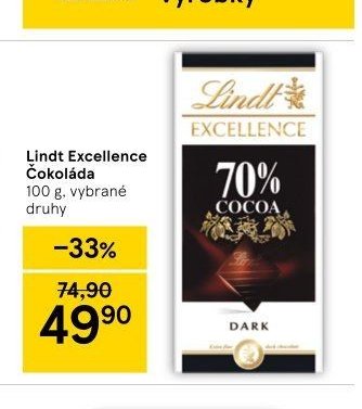 Lindt Excellence Čokoláda 100 g
