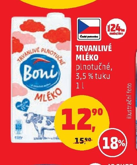 Trvanlivé mléko Boni