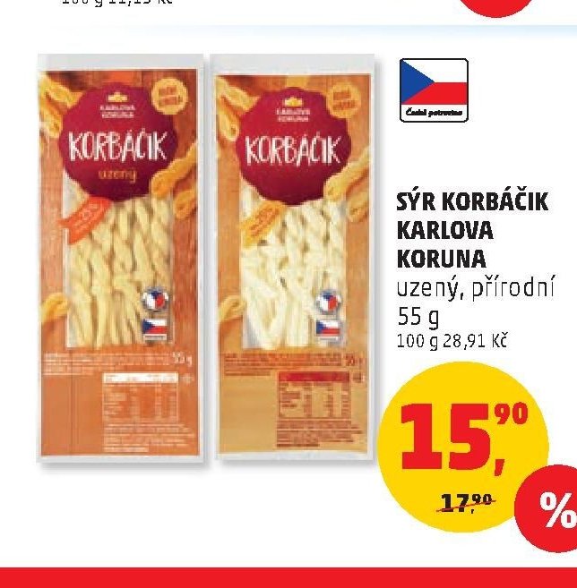 Karlova Koruna Sýr Korbáčik