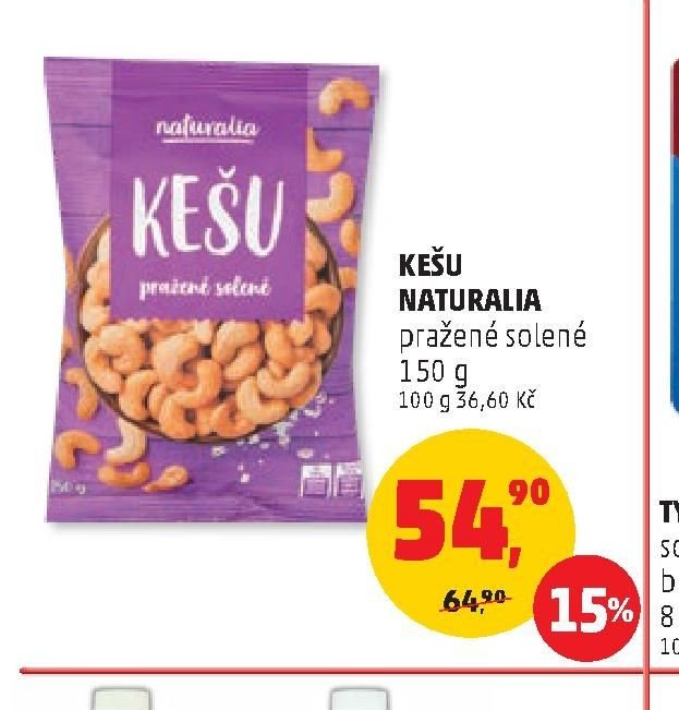 KEŠU NATURALIA pražené solené 150 g
