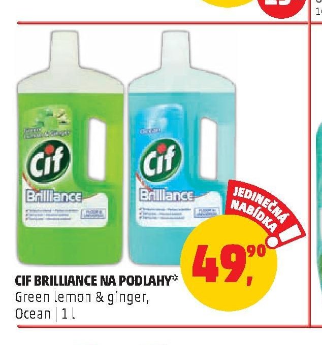 CIF BRILLIANCE NA PODLAHY Green lemon & ginger, Ocean 1 l