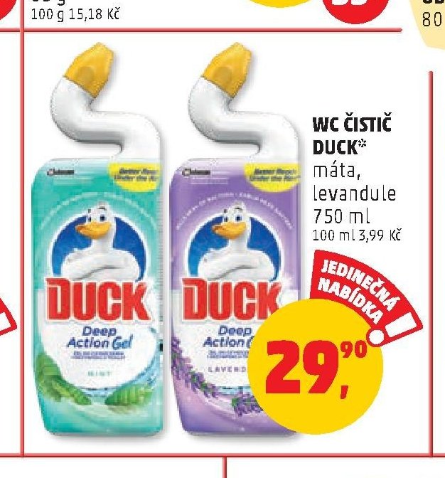WC ČISTIČ DUCK máta, levandule 750 ml