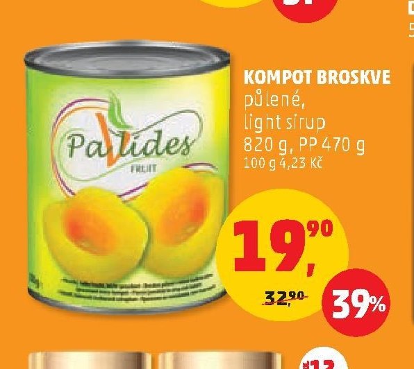 Kompot broskve půlené