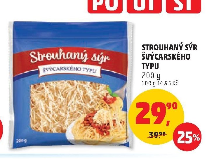 Strouhaný sýr švýcarského typu