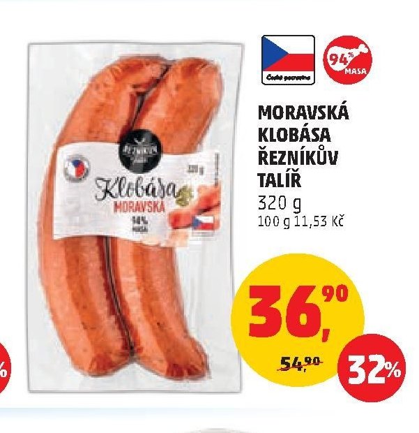 Moravská klobása Řezníkův talíř