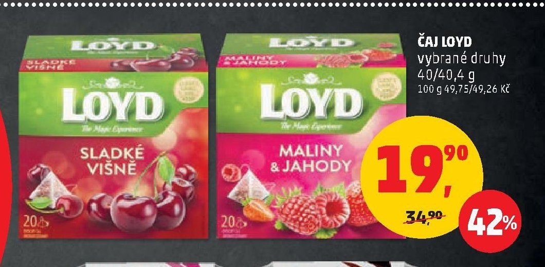 ČAJ LOYD vybrané druhy