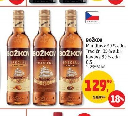 Božkov Mandlový/Tradiční/Kávový 0,5 l