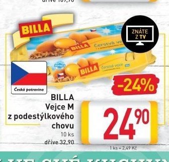 BILLA Vejce M z podestýlkového chovu