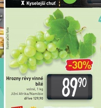 Hrozny révy vinné bílé