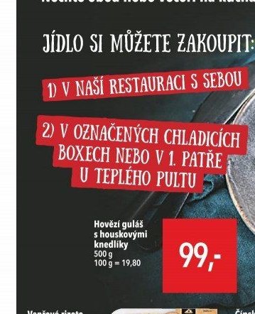Hovězí guláš s houskovými knedlíky