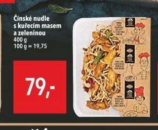 Čínské nudle s kuřecím masem a zeleninou