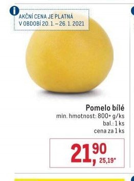 Pomelo bílé
