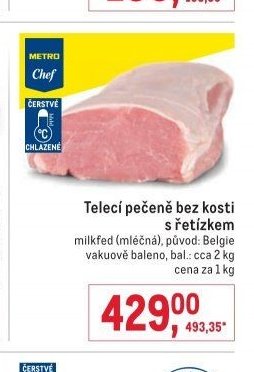 Telecí pečeně bez kosti s řetízkem