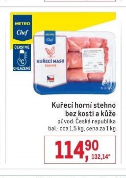 Kuřecí horní stehno bez kosti a kůže