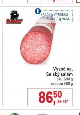Vysočina, Selský salám