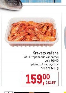 Krevety vařené
