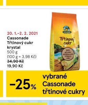 Cassonade Třtinový cukr krystal