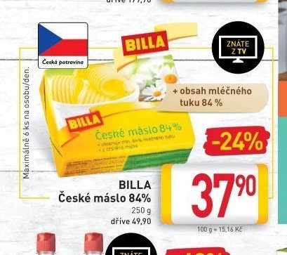 BILLA České máslo 84%