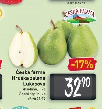 Česká farma Hruška zelená Lukasova