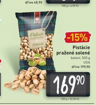Pistácie pražené solené