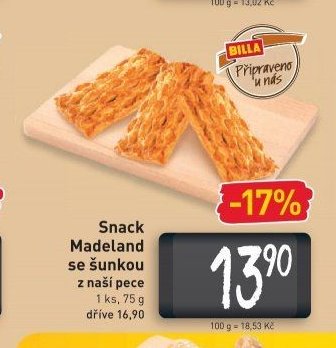 Snack Madeland se šunkou z naší pece